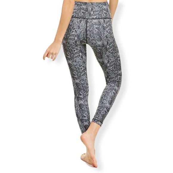 Max Studio Women's Activewear Animal Print Earth Leggings Gray Snake Print - Picture 2 of 11